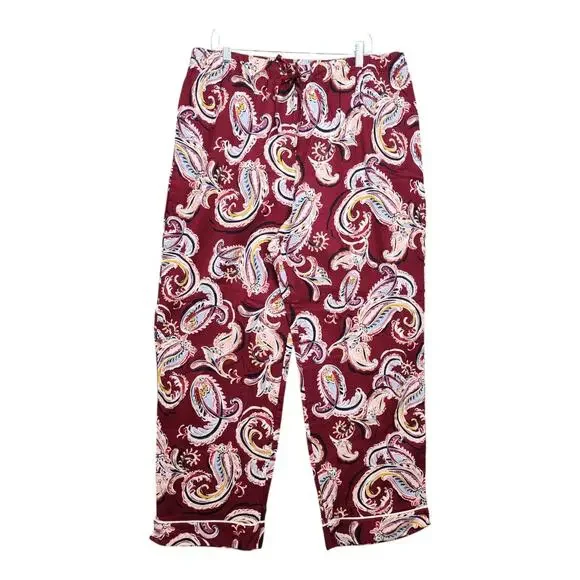 NWOT Liz Claiborne Women's XXLARGE Pajama Set Burgundy Paisley Sleep Lounge Wear - Picture 4 of 16